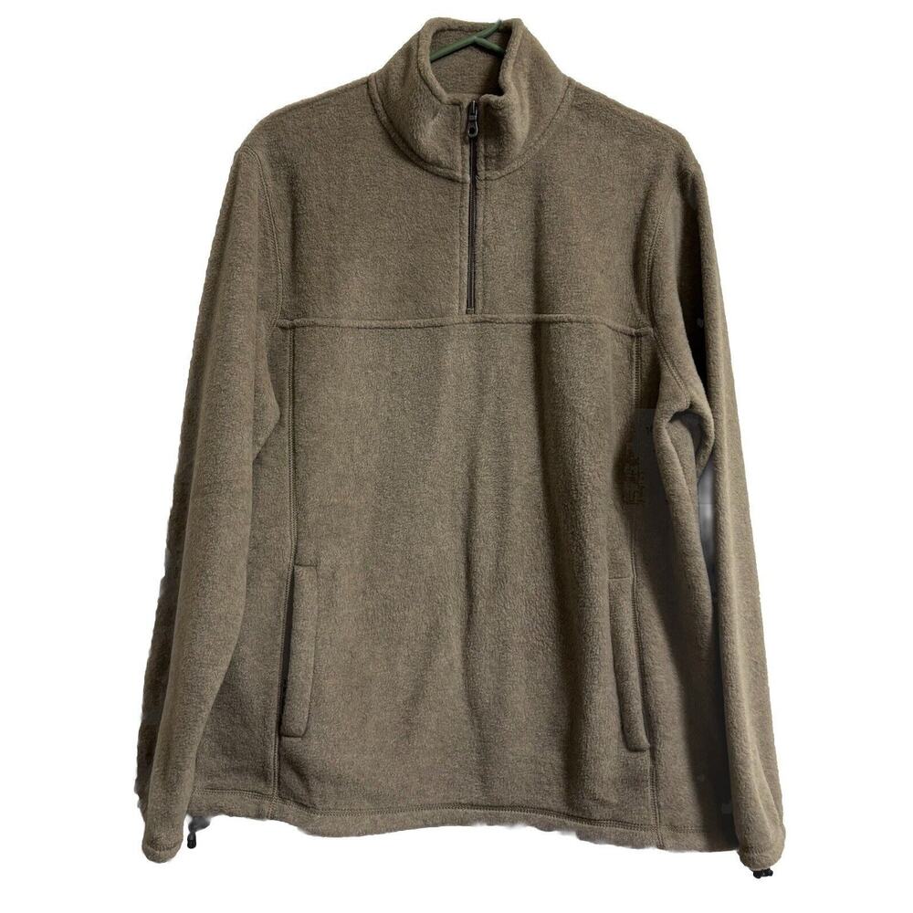 Arctic Fleece Sweater Men's Tan 1/4 Zip Grandpa Outdoor Camp Winter NWT Size M
